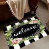 Floral Welcome Printed Door Mat Non-Slip Absorbent Machine Washable Rug for Entrance Living Room Fall Home Porch Decor