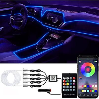 Interior Car LED Strip Lights With Wireless APP And Remote Control RGB 5 In 1 Ambient Lighting Kits With 236 Inches Fiber Optic 16 Million Colors Car