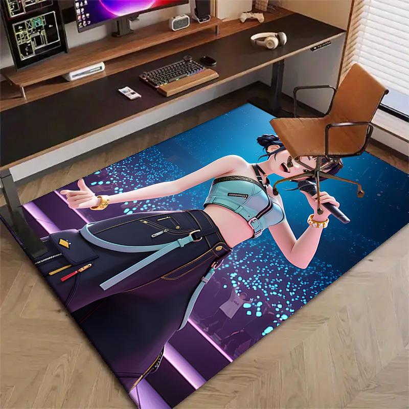 1pc KPop Demon Hunters ZOEY3 Design Printed Area Rug Carpet for Bedroom Living Room Home Decor Rugs Mat Non Slip Mat Rug for Bedside