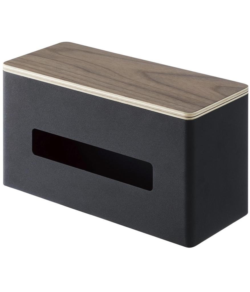 Yamazaki RIN Paper Towel Case, Brown, Double-Sided, 26cm W X 11cm D X 14cm H, 4765