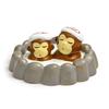 Japanese Style Resin Figure With Adorable Monkey Bath Scene For Collectors