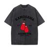 Kamogawa Boxing Gym Est 1950 Tokyo Japan Red Boxing Gloves Graphic Washed Short Sleeve Loose Streetwear Tee Hip Hop