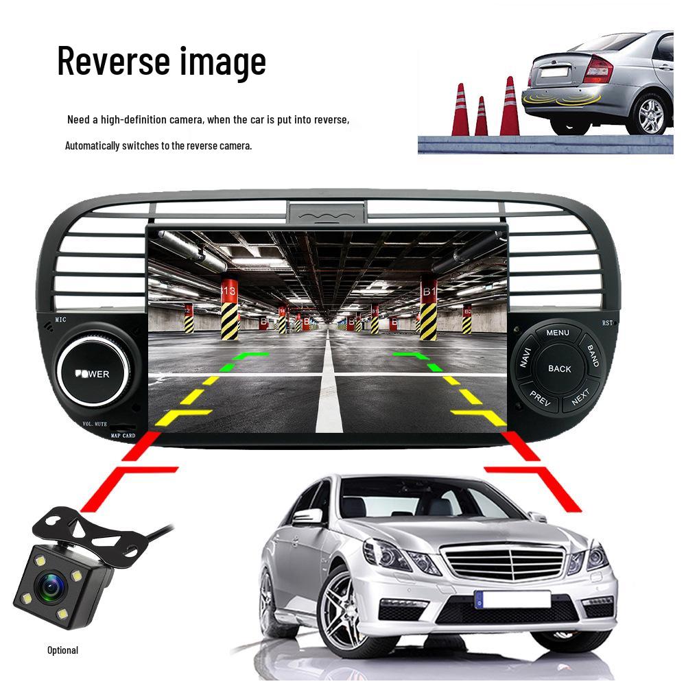 7-inch MP5 Player for Fiat 500 with 1+32G Storage, Built-in CarPlay, and Mobile Phone Interconnection 12V