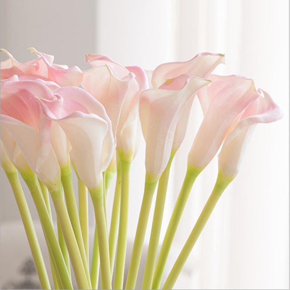Easter Lily Decoration Artificial Calla Lilies Bendable Green Stems High-quality Silk Large Flower Heads Natural Appearance