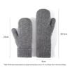 New Knitted Gloves Winter Double Layer Velvet Thickened Warm Cover Gloves Finger Gloves