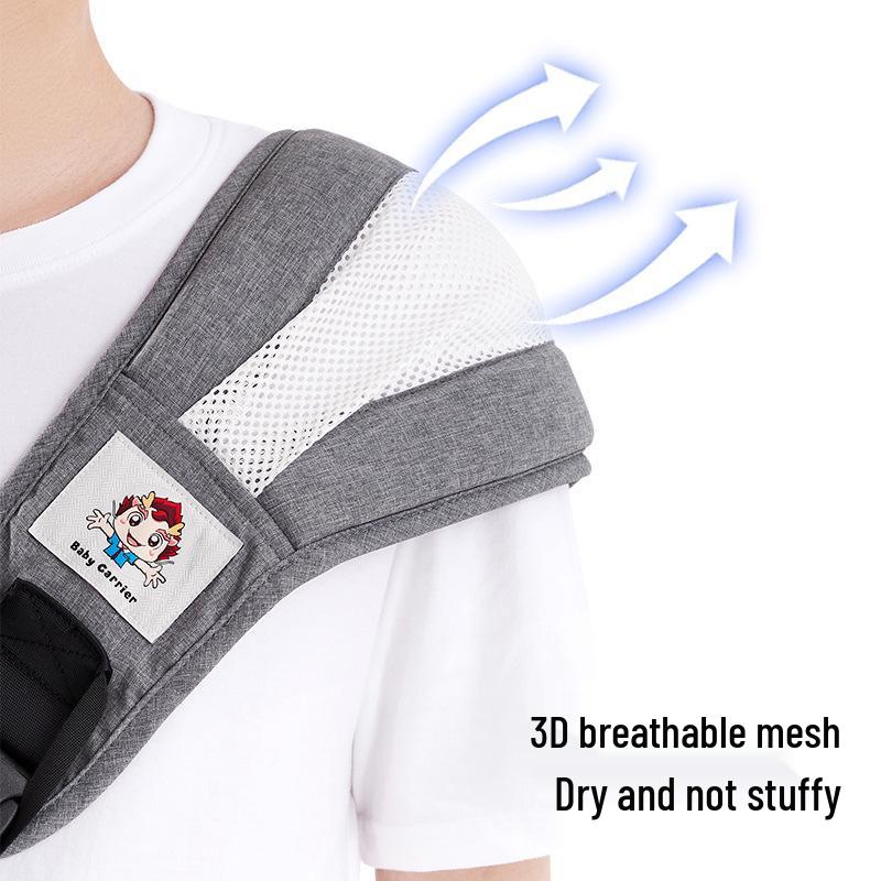 Lumbar Support Baby Waist Stool Carrier - Hands-Free, Front-Facing, Toddler Hug Support.