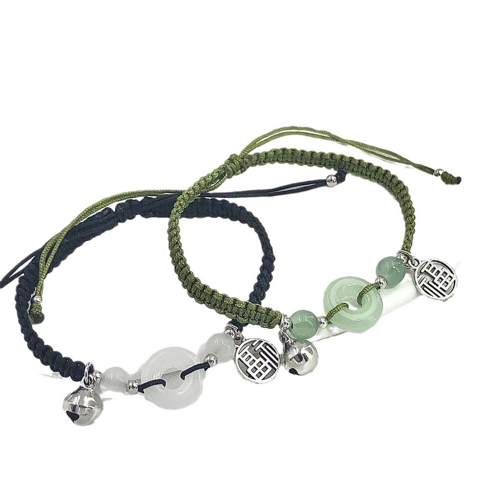 High-quality Double Braided Lucky Bell Safety Buckle Bracelet With Chinese Character Pendant Perfect Gift For Girlfriend