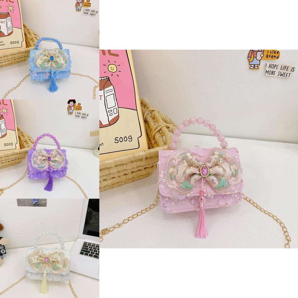 Girl Enchanting Cartoon Handbag With Pearl Accents Bright Colors For Everyday Fashion