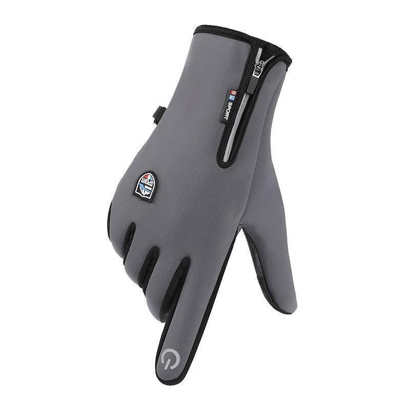 Waterproof Touchscreen Cycling Gloves with Zipper - Insulated for Autumn and Winter