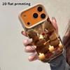 Phone Case: 2D Flat Lambskin Suitable for iPhone 18, 17, 16, 15, 14, 13 Pro Film Protective Case, Two Teddy Bears, Christmas and Halloween Gift