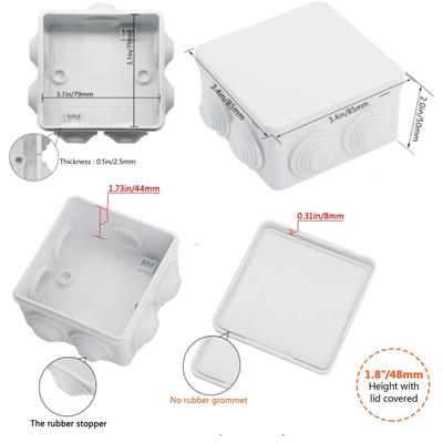 1/10 pièces RA Blanc Étanche IP65 Boîtier d'alimentation DIY Boîte de jonction Coque de fil d'intérieur Branche de câble de commande électrique pour l'automatisation de la maison