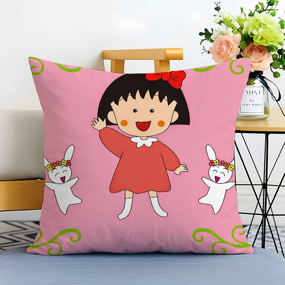 Cute Anime C-Chibi Maruko-chan-MT Pillow Case Printed Brushed Fleece Pillow Baby Skin-Touch Eco-Friendly Dye-Sublimat