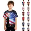 Kids Independence Day Print Round Neck Short Sleeve Casual T-shirt