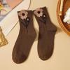 Șosete din Bumbac Retro Maro Șosete Urs Fete Confortabile Șosete Medii Toamnă Iarnă Moi Kawaii pentru Femei