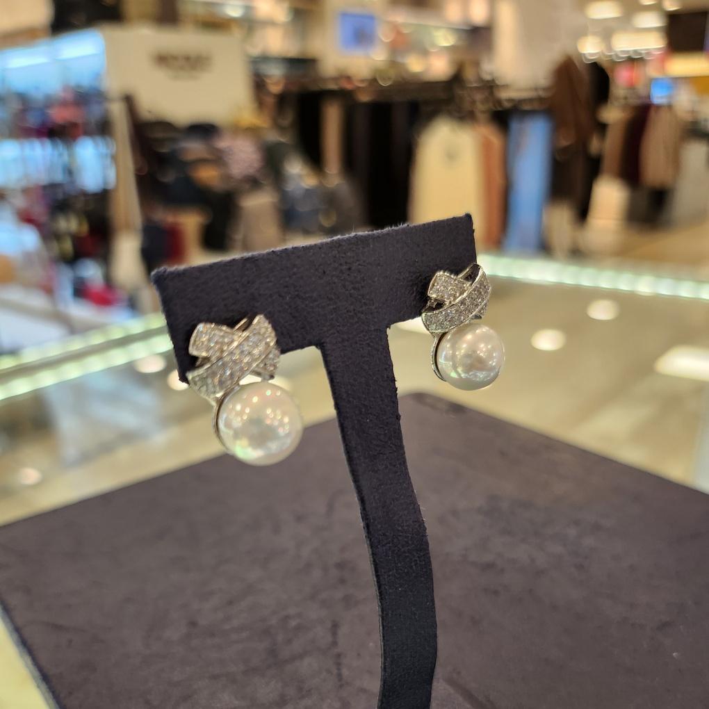 ARTRIA Wedding Pearl E Ribbon Pearl Earrings APPERJJ0001WHF