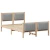 Bed Frame in Brown and Light Gray 120 x 190 cm Solid Pine Wood