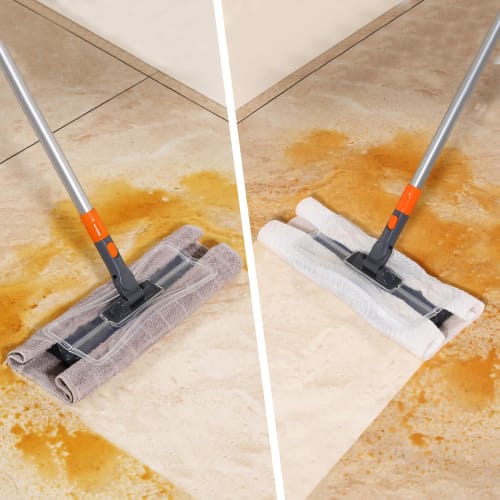 CLEANHOME Floor Wiper, Floor Mop with 4-Section Pole, Adjustable Length (40cm-120cm), Suitable for Balconies, Entryways, and Floors, Cleaning Tool, In