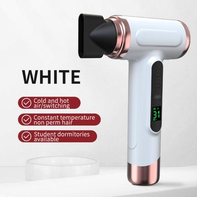 Cordless Hair Dryer 200W 15000mAh USB Rechargeable Adjustable LCD Display High Speed Fast Drying Low Noise Portable Travel Women Blow Dryer