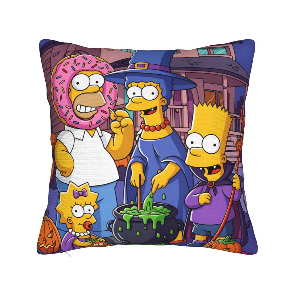 Pillow Cover Funny SSimpsons Green Polka Dot Family Cute Funny Pillow Case For Sofa Couch Bed Living Room Pillowcases