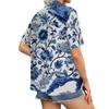 Women's Casual Short Sleeve Button Down Shirt Floral Print Collared Blouse Lightweight Summer Top for Outdoor Everyday Wear