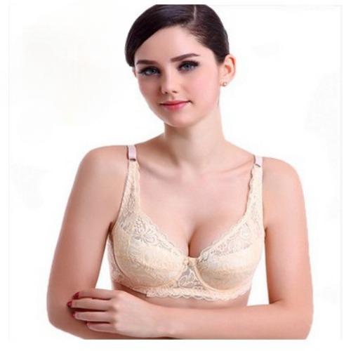 Grande Taille 75B-100C Femmes Broderie Soutien-gorge Anti-affaissement Soutien-gorge Rassemblant Armatures Respirant Réglable Soutien-gorge Push-up