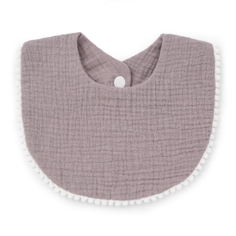 1pc Solid Colour Cotton Gauze Baby Bibs Ruffle Lace Infant Newborn Feeding Burp Cloth Saliva Towel Adjustable Bandana Drool Bibs