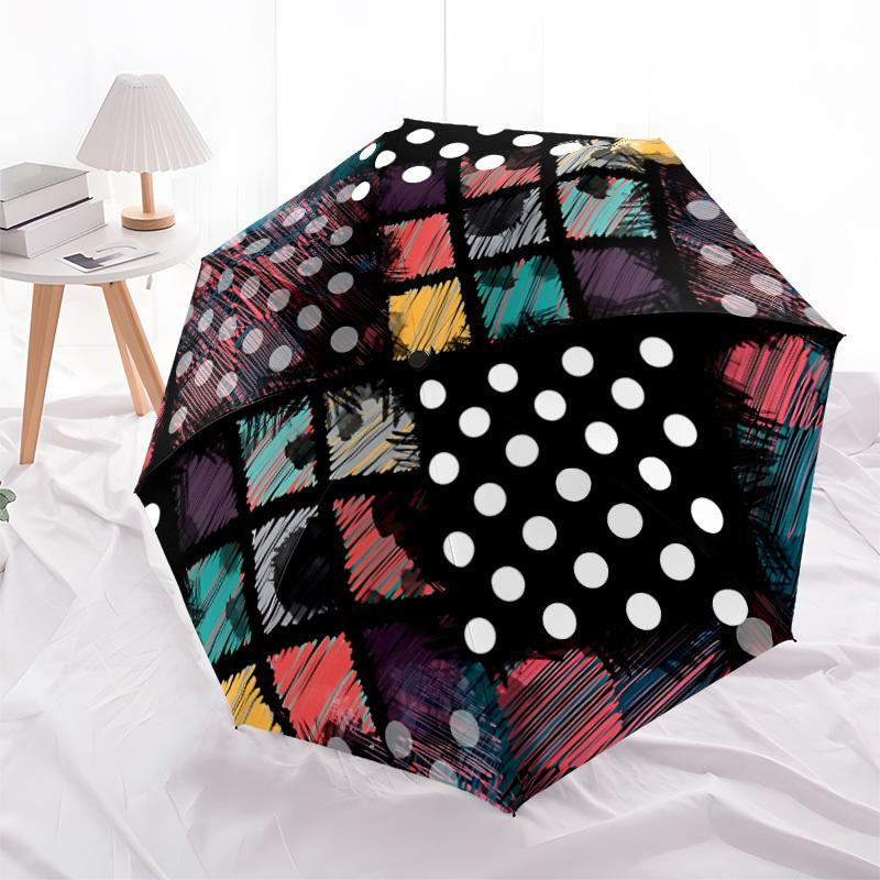 1pc Abstract PatternAutomatic Open/close Folding Umbrella, Compact Portable Travel Umbrella, Perfect Birthday/Holiday, Cute Umbrella y031