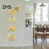 Mirror Home Letter Signs Acrylic Wall Stickers Letters Reflective Wall Decals for Living Room Bedroom Kitchen