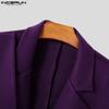INCERUN Menn Lapel Langermet Front Cross Belte Kort Blazer Casual Jakker