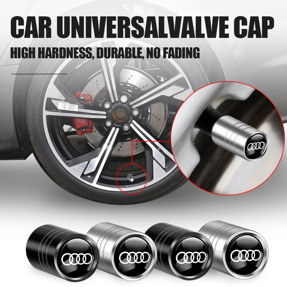 4Pcs Auto Wheel Tire Air Valve Caps Car Tyre Valve Cover for z1 RS A4 B8 A3 A6 C5 Q3 8P 8V A5 Q5 B7 B6 B9 QUTTRO RS Q3 Q7 S31z