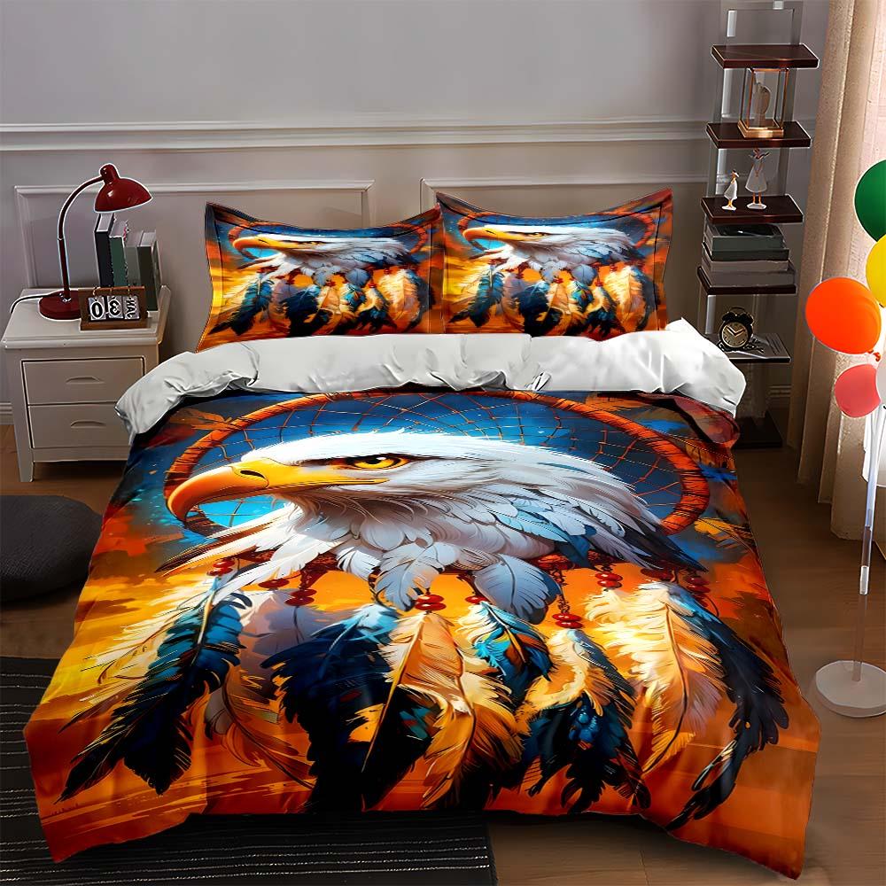 

Eagle, feathers, vibrant. Bedding Duvet cover sets Duvet covers Pillowcases gifts (1 * Duvet Cover 2 * Pillowcases, without duvet insert) 135x200cm