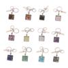 Versatile Square Keychain Featuring Natural Stone Crystals Photo Frame For Couples And Family