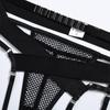 Aduloty Ladies Sexy Lingerie Mesh Hollow Perspective Thin Section Summer Erotic Underwear Underwire Hanging Neck Sling Bra Set