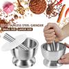 Stainless Steel Mortar and Pestle Set Efficient Spice Crusher with Silicone Lid and Anti Slip Base Rustproof Pill Crusher