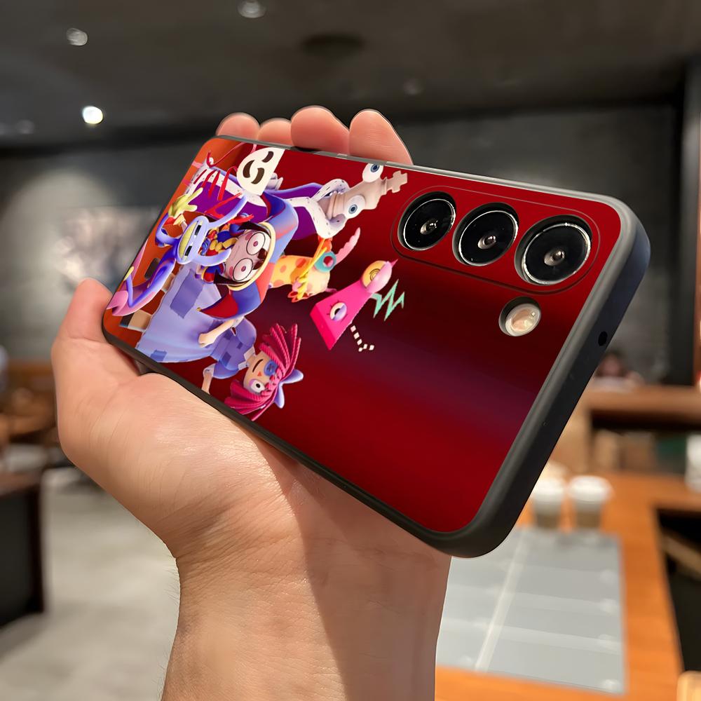 Niesamowite etui na telefon D-Digital C-Circus do Samsung A56 A36 A26 A16 A15 A25 A35 A55 A14 A34 A24 A54 Czarne Miękkie