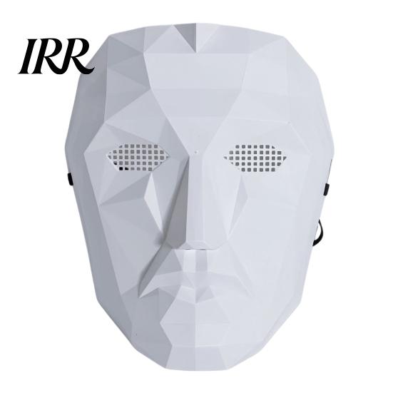 Verstellbare Maske Halloween Geometrische Maske, Polygonal Cool Party mit Netzaugen, Einzigartiges Kostüm Schwarz Weiß Cosplay für Maskerade, Zubehör Scharfe Kante