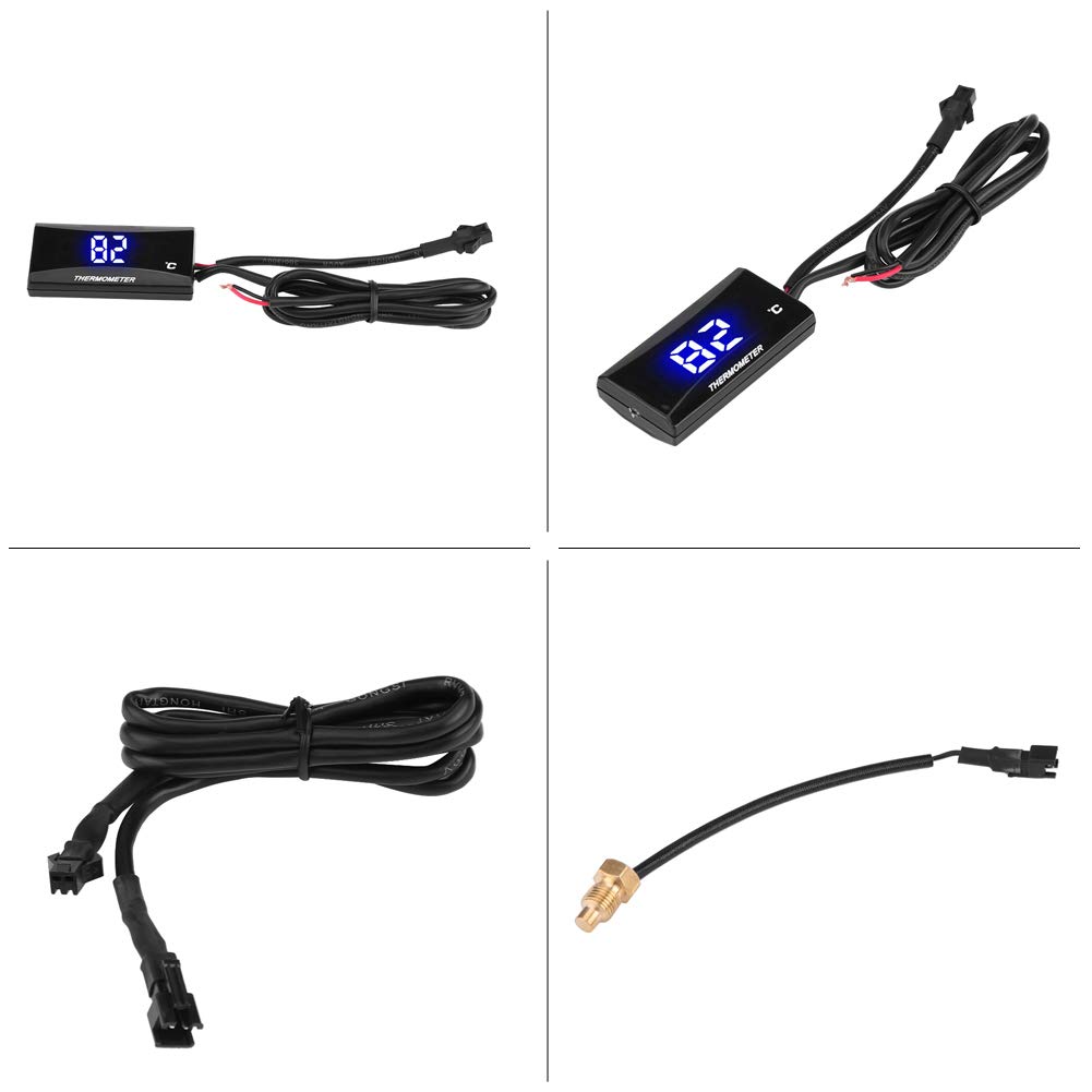 KIMISS Motorcycle Digital Water Temperature Gauge Blue Light
