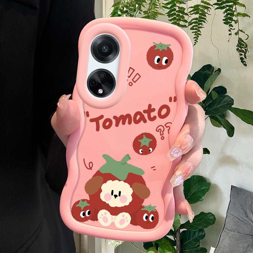 

Окрашенный узор Big Wave Edge Мягкий силиконовый материал Macaron чехол для телефона противоударный защитный резиновый чехол для OPPO Reno Realme OPPO A72 розовый