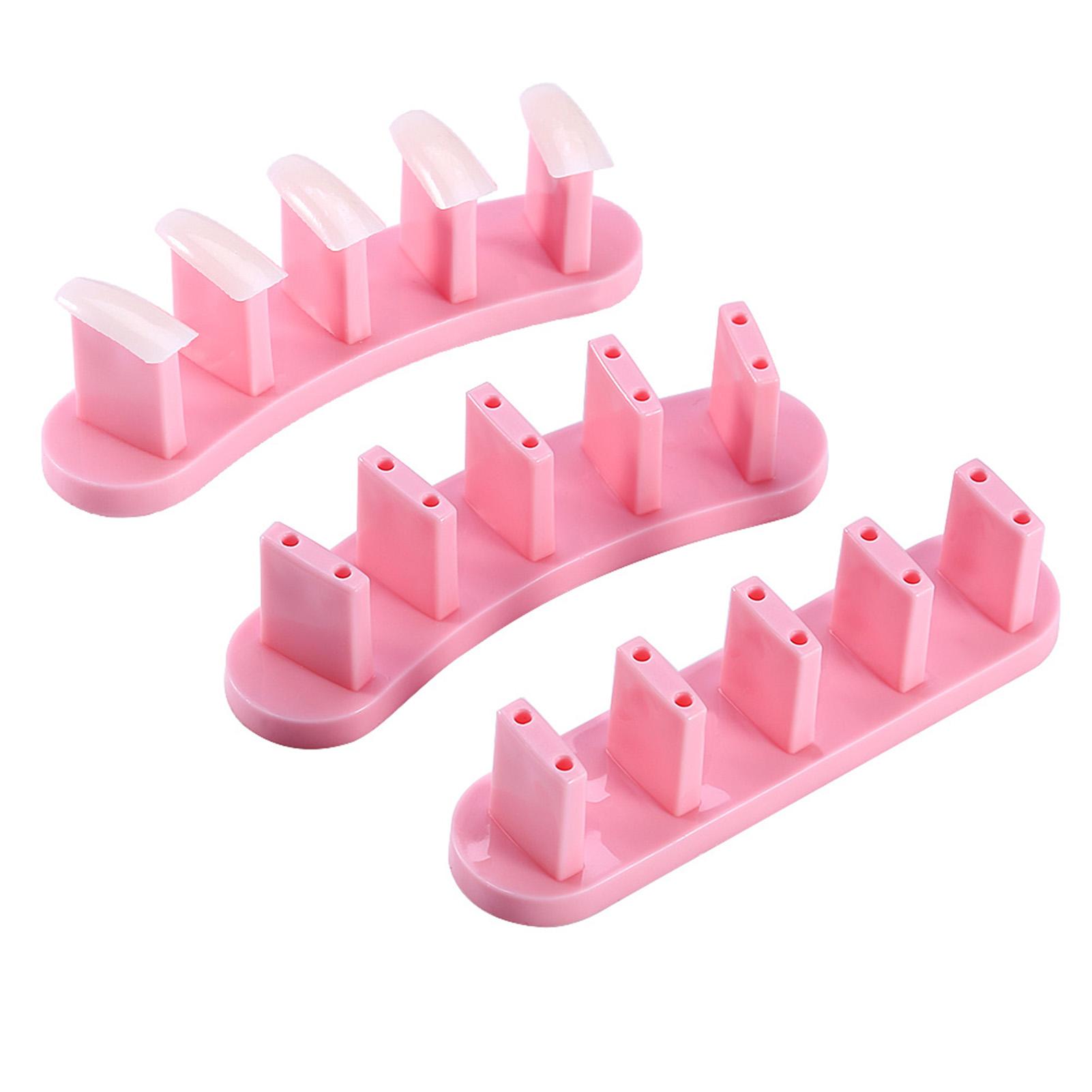 

1 Set Removable Practice Nail Art Training Holder Stand 100pcs Practice Nail Tips Pink жёлтый