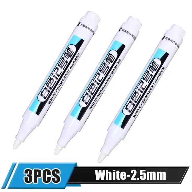 5/1Pcs Oily White Marker Pen Graffiti Pens Waterproof Permanent Gel Pencil Tire Notebook Glass Painting Pen 0.7mm 1mm 2.5mm