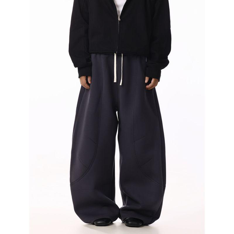 American Retro Deconstructed Design Curved-Leg Sweatpants for Men, High-End Loose-Fitting Versatile Casual Sports Couple Pants