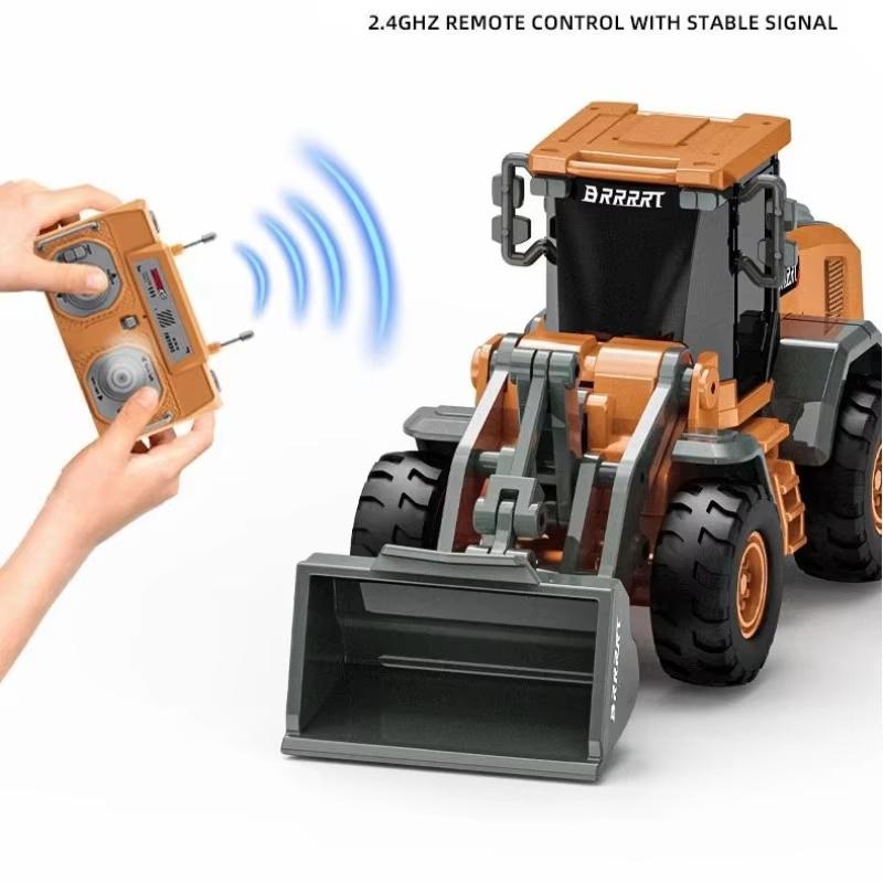 New 1/64 Alloy Remote Control Bulldozer Electric Set Slow-Speed Linearity Control Realistic Engineering Toys For Kids