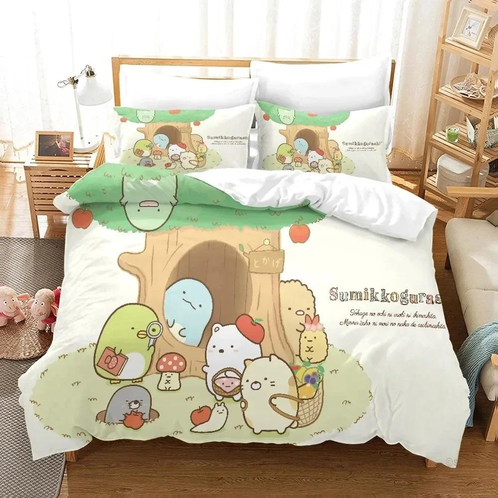 Comforter 3D Print Sumikko Gurashi Cartoon Bedding Set 3D Printed Suitable For Bedroom Kids Home Textile