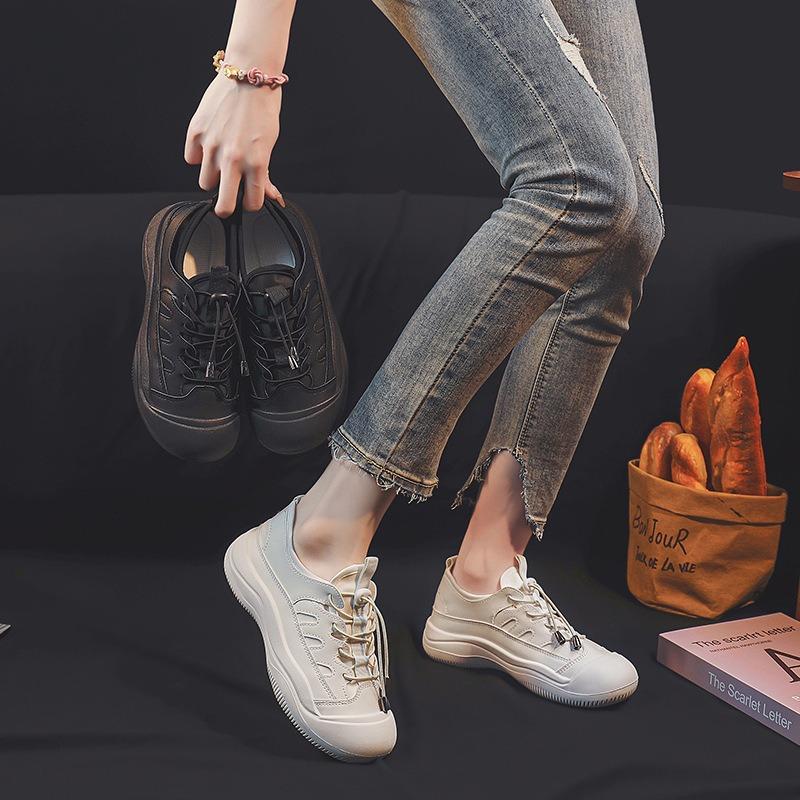 New little white shoes female students thick-soled versatile casual sports board shoes tide
