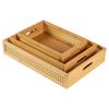 HeMu-Bamboo Grid Side Storage Box, Bedroom Cosmetics Sorting Box, Living Room Desktop, Desktop, Rectangular Tray, Acrylic