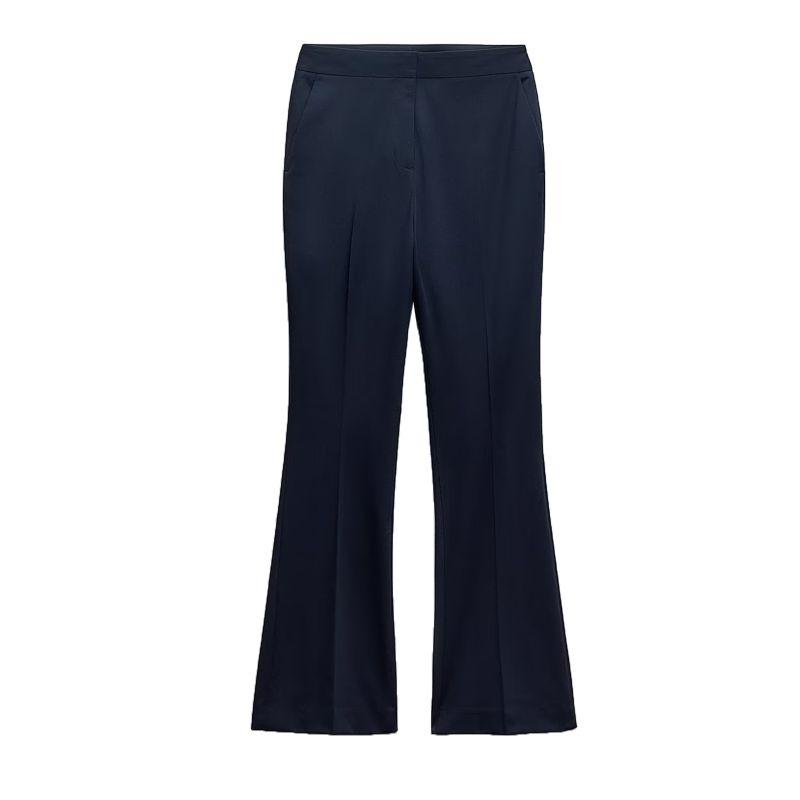 

Za Fall New Suit High Waist Flared Pants 2753245 Stitching Decoration Silm Suit Outwear 2753345 Sea Blue Pants L