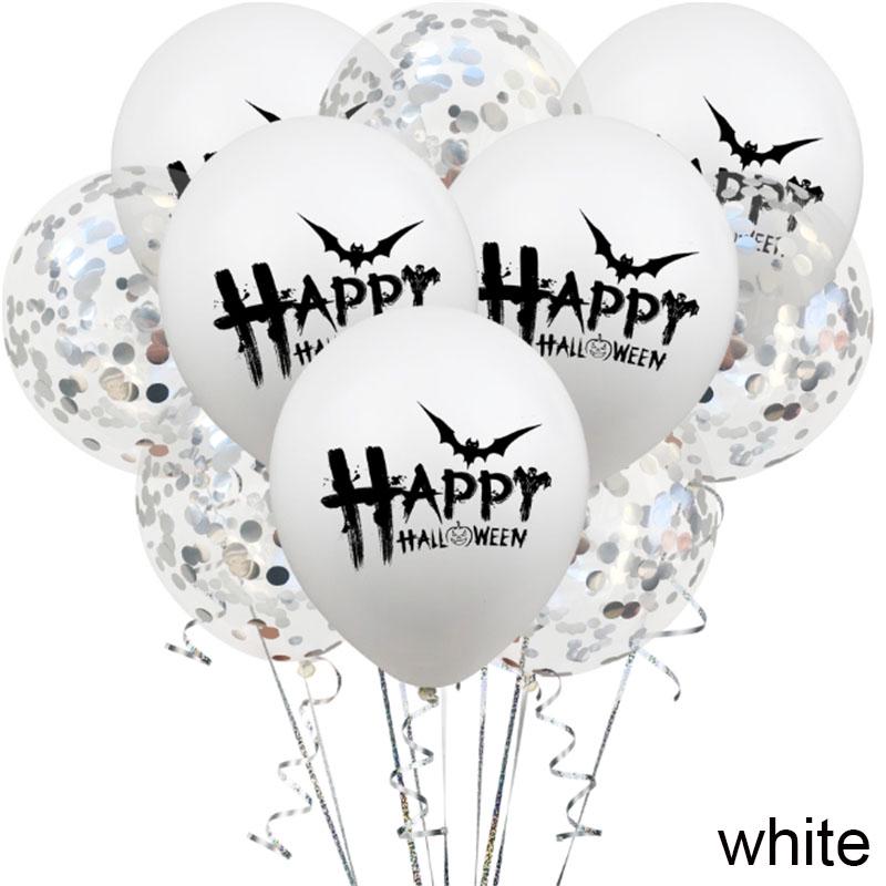 10Pcs 12inch Halloween Pumpkin Ghost Spider Chrome Metallic Latex Balloons Happy Printed Pattern Ballon Globos Party Decorations