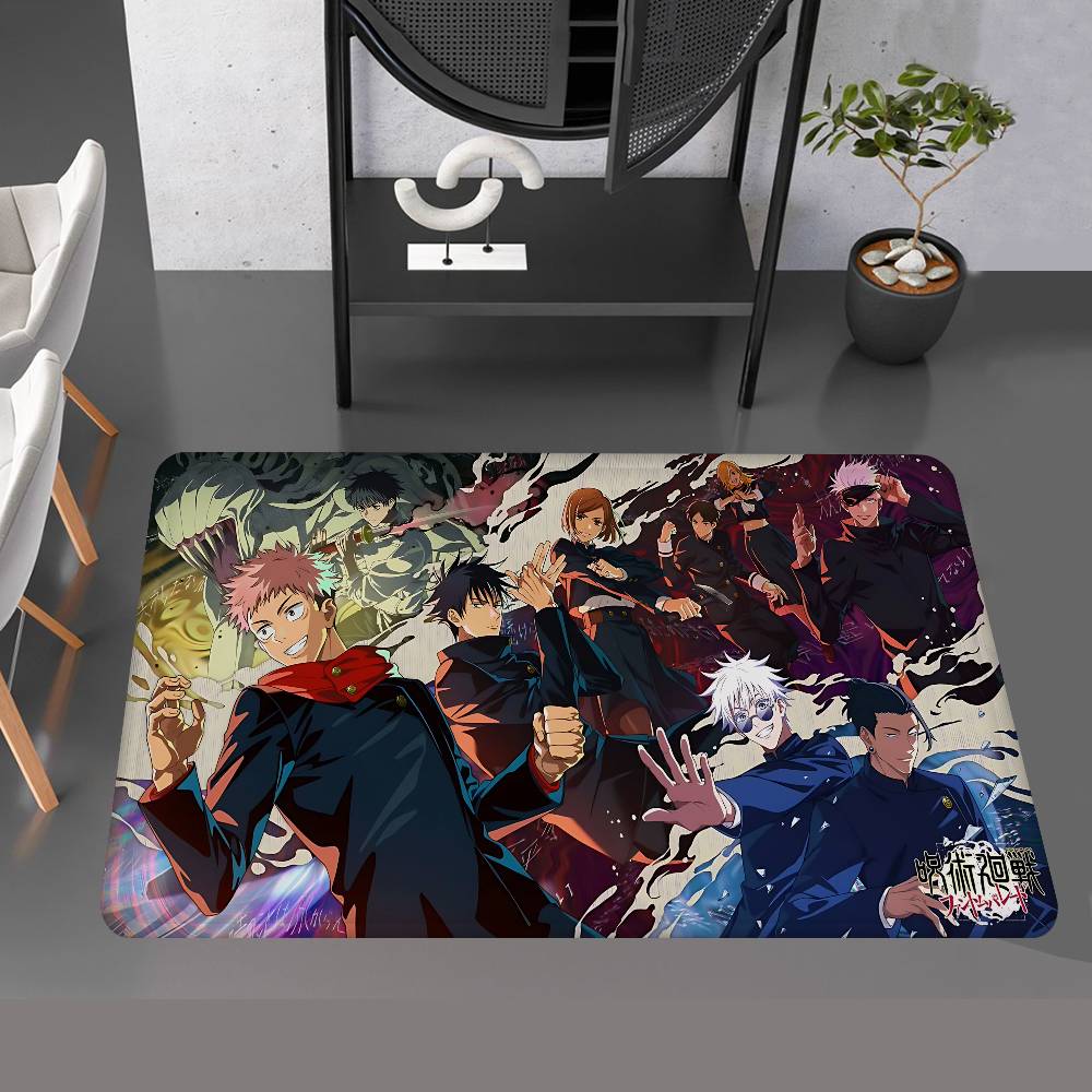 Anime Jujutsu Kaisen Bathroom Mat Anti-slip Absorb Water Long Strip Cushion Bedroon Mat Welcome Doormat