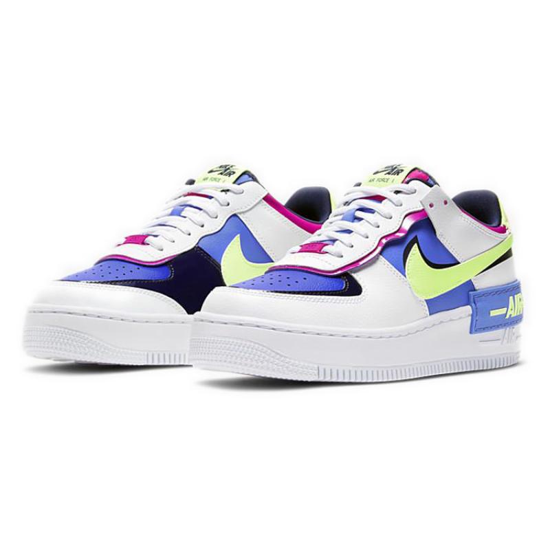 Nike Air Force 1 Low Shadow White Sapphire Barely Volt Women's Sneakers CJ1641-100