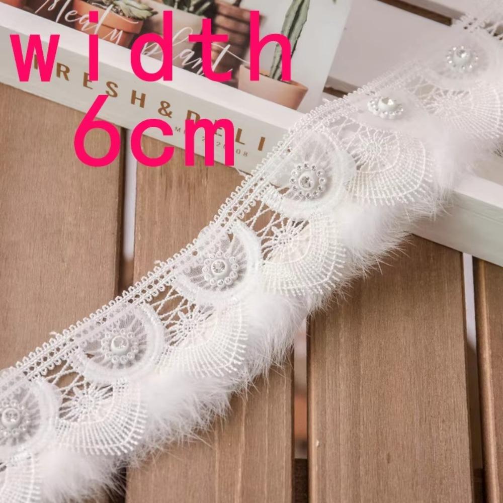 Sewing Supplies Pearl Eyelash Lace Fabric Embroidery White Lace Ribbon Decorative Trim